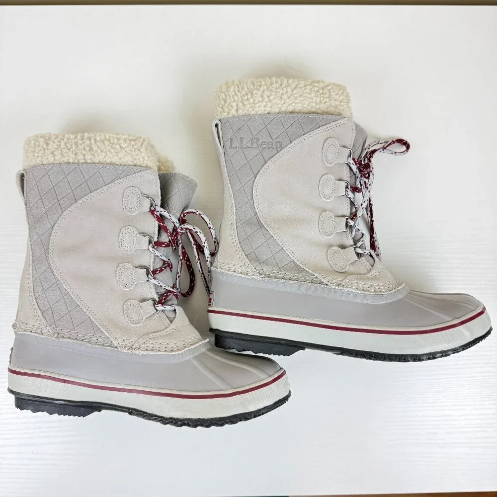 EUC L.L. Bean Insulated Lace Up Waterproof Winter Boots